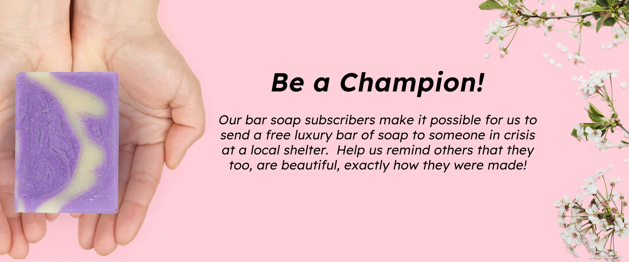 Subscribe to SBU Skincare's Luxury Soap to help women in crisis.